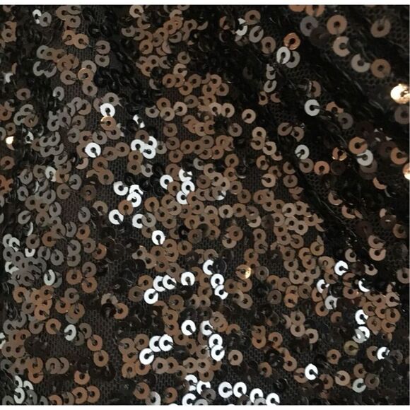 Badgley Mischka Size 2 Maya Stretch Sequin Jumpsuit Black Glam Formal Event - Picture 6 of 11